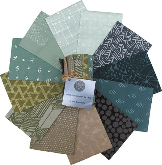 Fat Quarters - Hoffman Me + You - Storm - 12 FQs