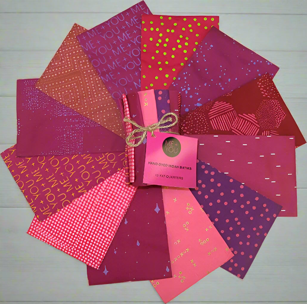 Fat Quarters - Hoffman Me+You Hand-Dyed Indah Batiks - Fuchsia - 12 fat quarters