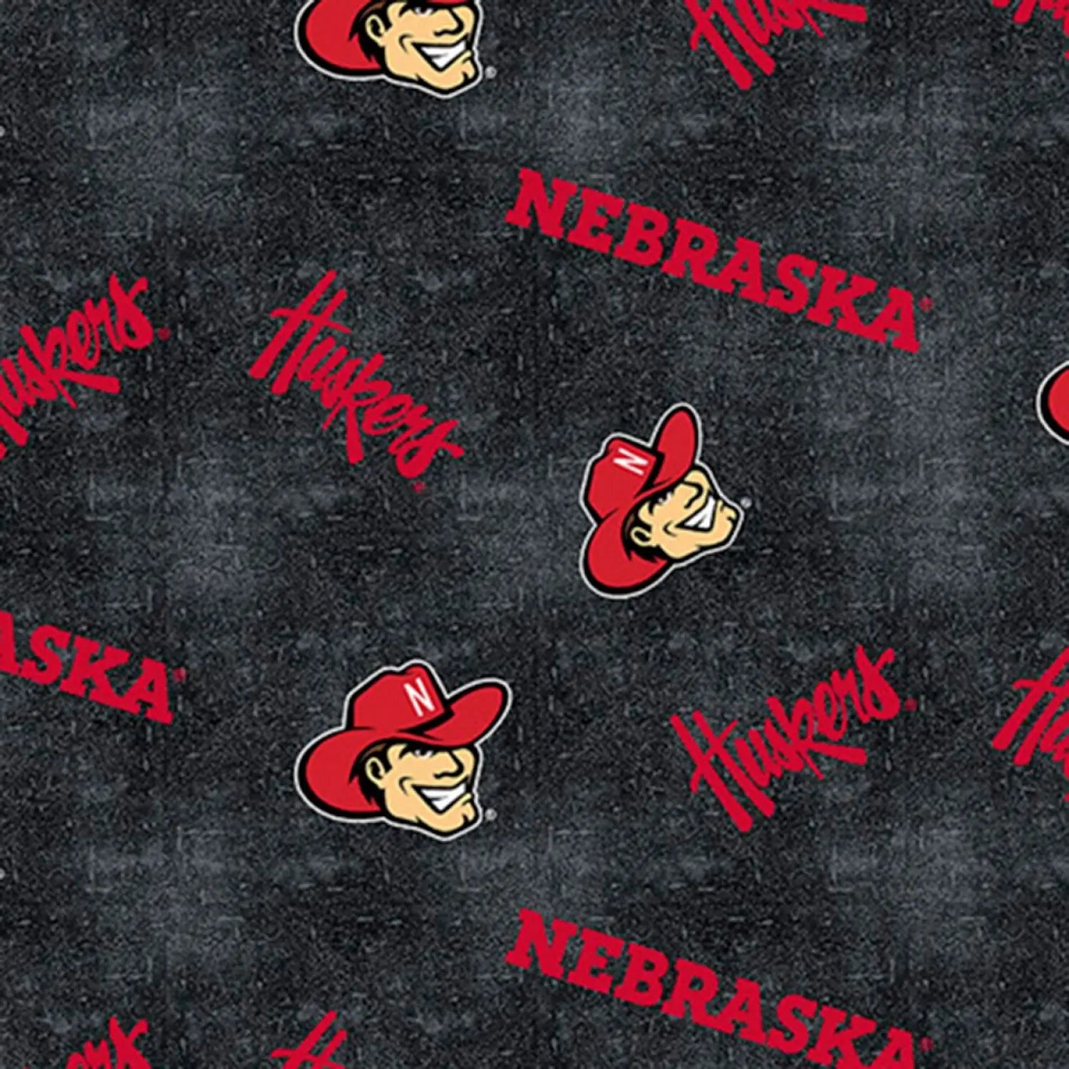 Sykel Enterprises - Nebraska Cornhuskers Tossed on Distressed FLANNEL by the yard 2860 Stitched by Jessi Rose