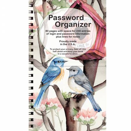 Password Organizer - Bluebirds