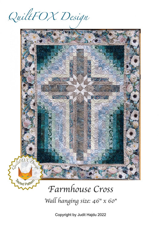 Farmhouse Cross: A Physical Pattern by QuiltFox Design