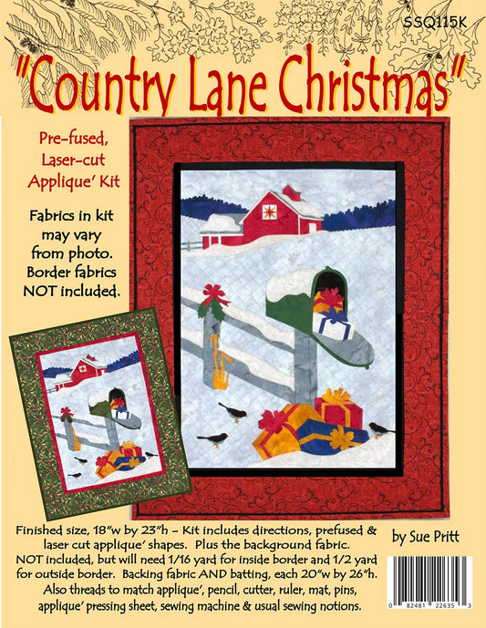 Applique Kit - Pre-fused, Laser-cut - Country Lane Christmas