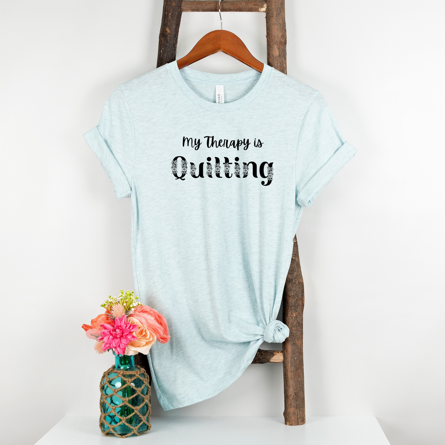 Quilting Therapy Unisex Tee, Quilter Gift T-Shirt, Sewing Hobby Shirt, Craft Lover Top, Maker Apparel