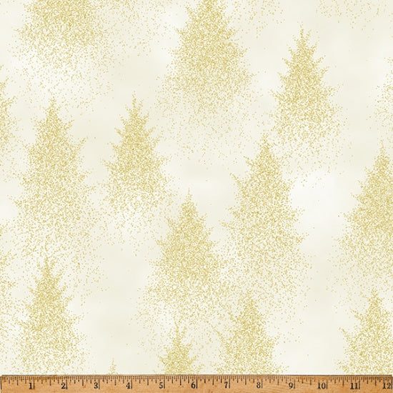 Winter's Eve Papyrus/Gold Trees Hoffman by the yard 2186 Stitched by Jessi Rose