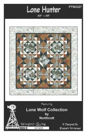 Lone Hunter: A Physical Pattern by Windmill Quilts Stitched by Jessi Rose