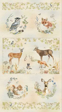 Wildwood Deer Panel by Clothworks - 24" x 44"