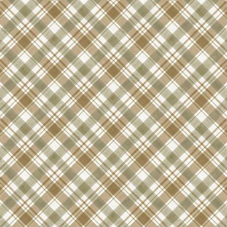 Wildwood - Olive Diagonal Plaid by Clothworks by the yard 3234