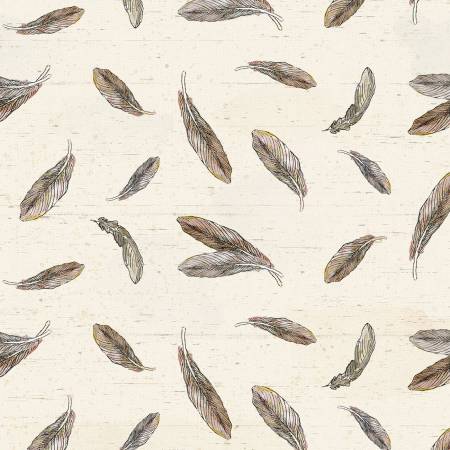 Wildwood - Light Brown Feathers by Clothworks by the yard 3229