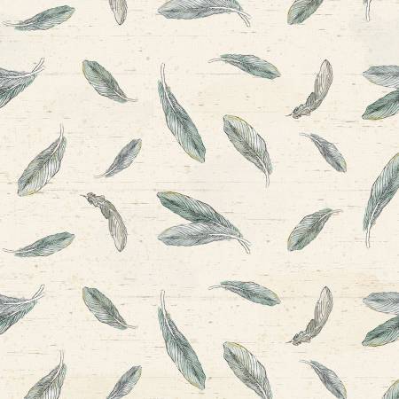 Wildwood - Slate Digital Feathers by Clothworks by the yard 3227