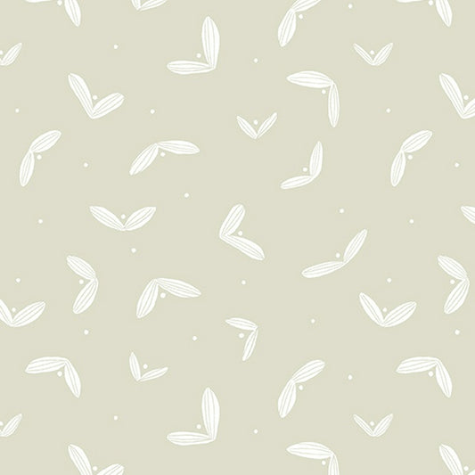 Trellis Gray Leaf by Andover Prints by the YARD