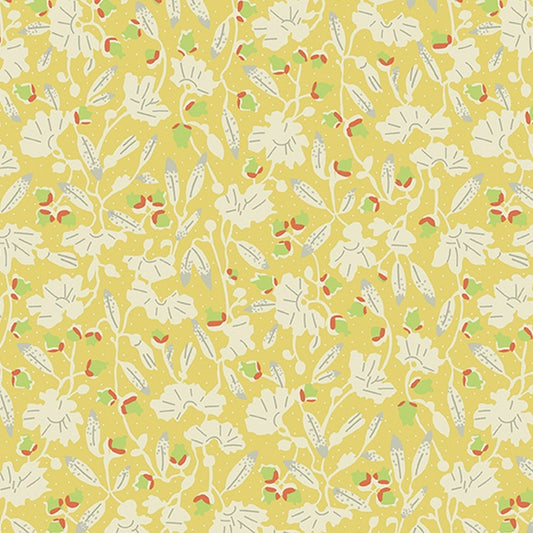 Yellow Floral Sweet Ride by Laundry Basket for Andover Prints by the YARD