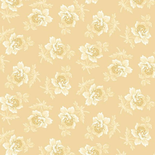 Golden Era Yellow Floral by Marcus Prints by the YARD