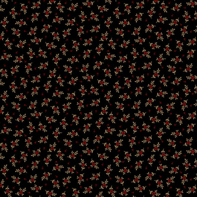 Butternut & Peppercorn Black/Red Floral by Nancy Rink for Marcus Prints by the YARD