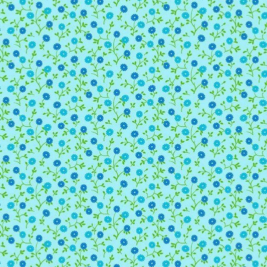 Sunny Days Blue/Green Floral by Marcus Prints by the YARD 2783