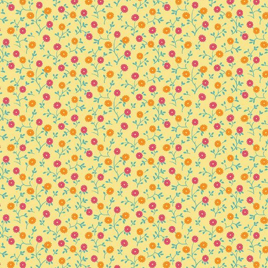 Sunny Days - Yellow/Pink Floral by Marcus Fabrics by the YARD 2778 Stitched by Jessi Rose