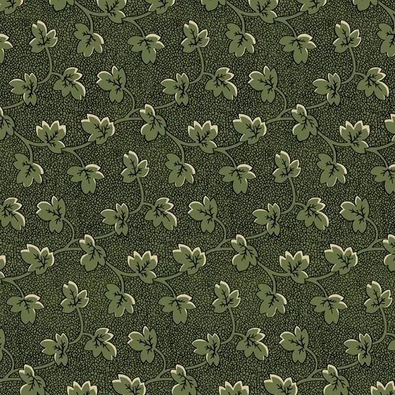 Green Leaves Vintage Charm by Marcus Fabrics by the YARD 2908 Stitched by Jessi Rose