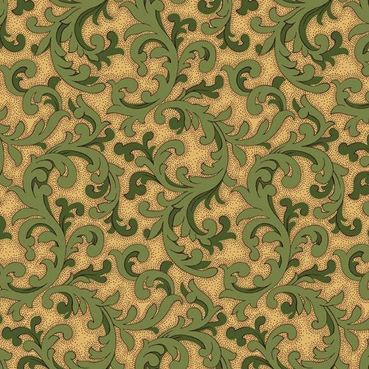 Green Swirls Vintage Charm by Marcus Fabrics by the YARD