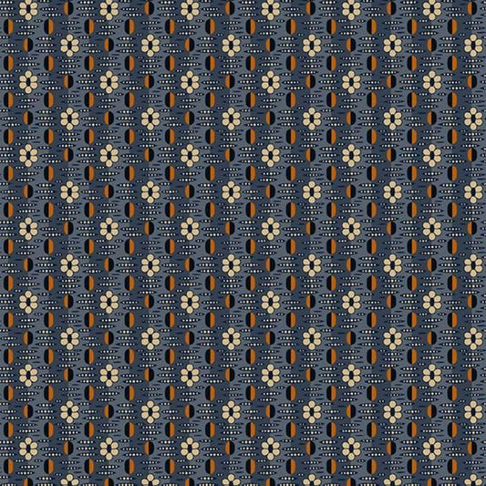 Indigo and Cheddar Blue/White Floral by Judie Rothermel for Marcus Prints by the YARD