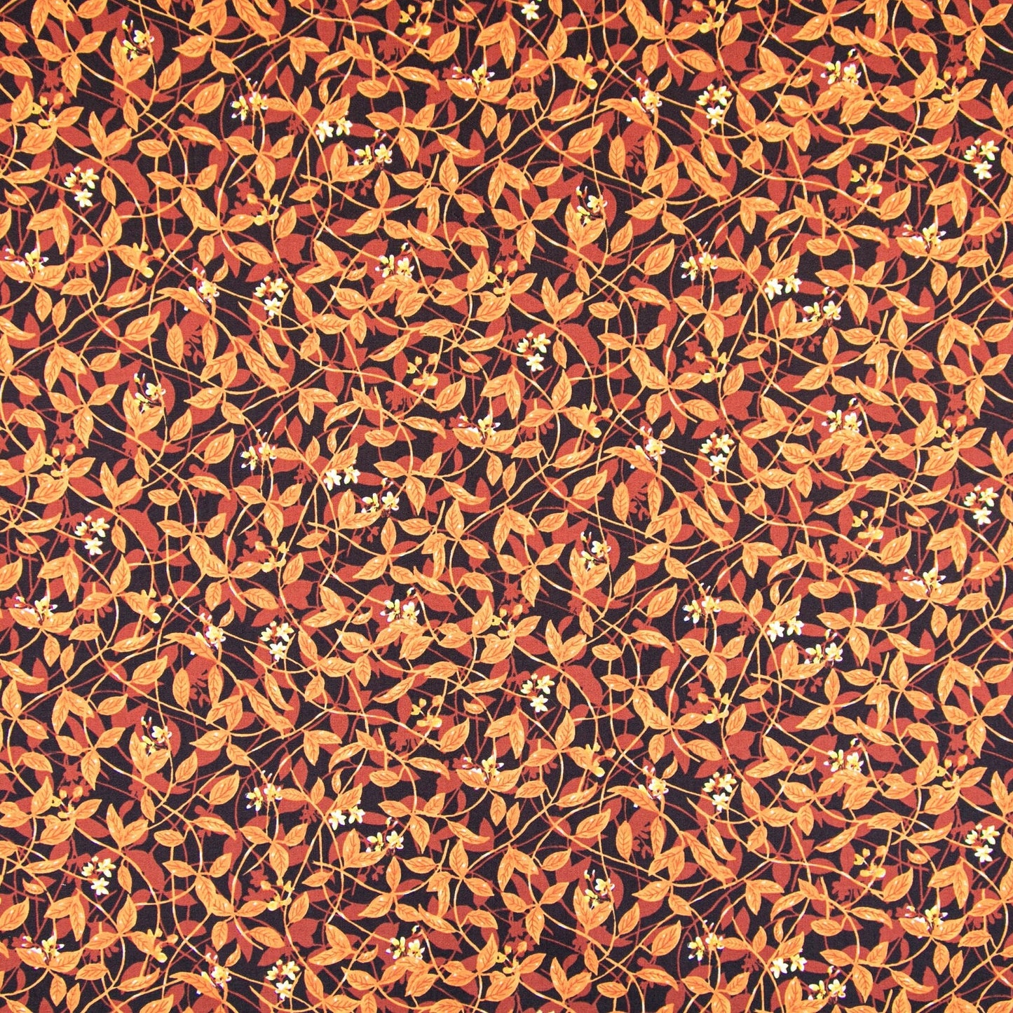 Orange Fabric Leaves Citrus Garden - RjR Prints