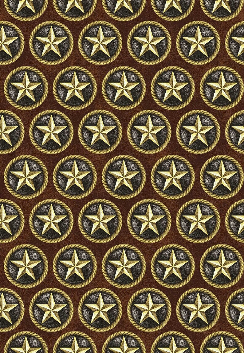 Brown Fabric Star Western Fabric Quilting Cotton Cowgirl Spirit Stars by THE YARD