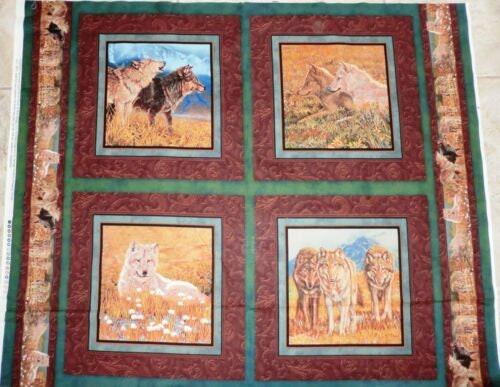 Territorial Trail Wolf/Wolves pillow Panel