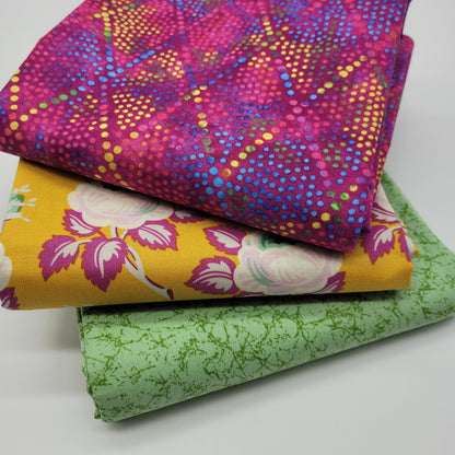 3-Yard Fabric Bundle - 1 Yard of Each of 3 Unique Fabrics -Curated and Specifically Designed for 3-Yard Quilt Patterns- 100% Cotton-95