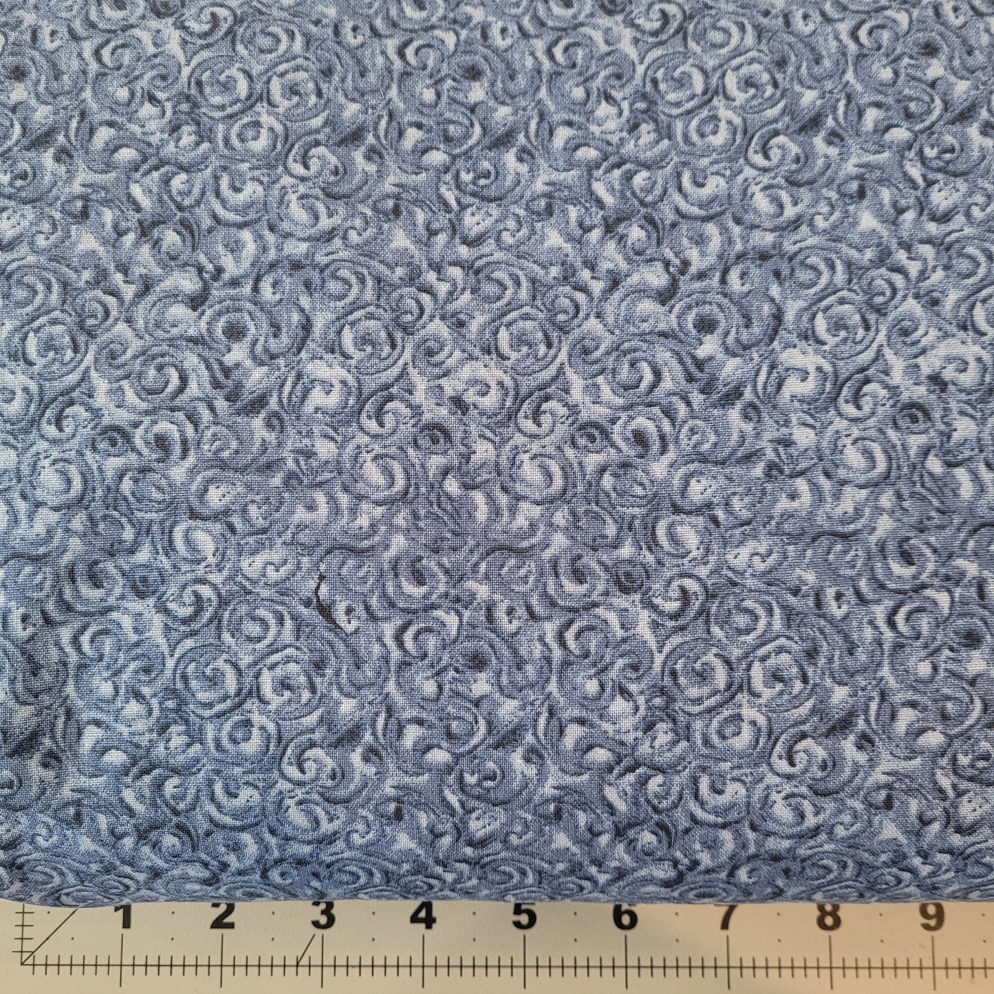 Blue Fabric Quilters Cotton Mook Twister by THE YARD