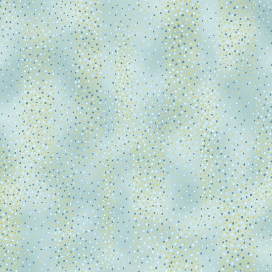 Hoffman - Chickadee Cheer - Aqua Gold Fabric by the yard