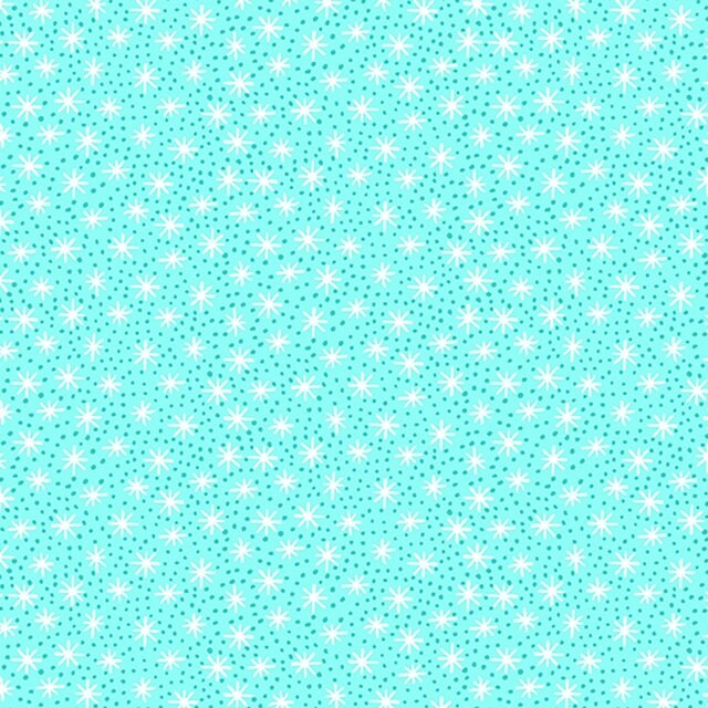 Andover Fabrics - Furry and Bright - Teal Star Dot by the yard 2079 Stitched by Jessi Rose