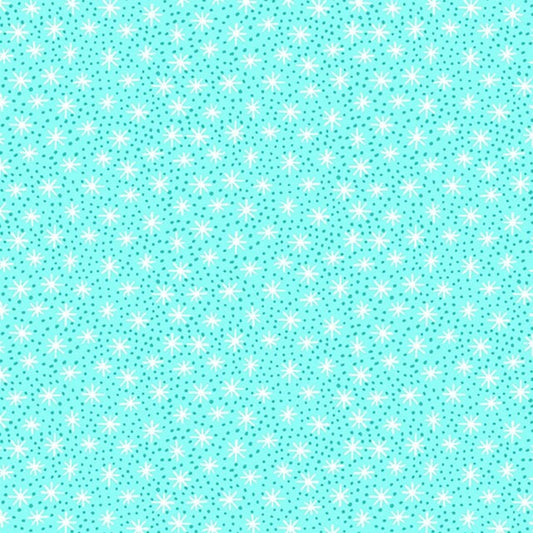 Andover Fabrics - Furry and Bright - Teal Star Dot by the yard