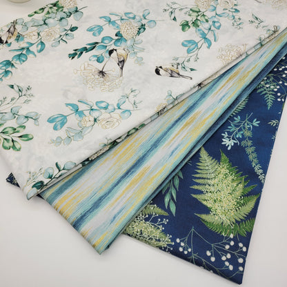 3-Yard Fabric Bundle - 1 Yard of Each of 3 Unique Fabrics -Curated and Specifically Designed for 3-Yard Quilt Patterns- 100% Cotton-100