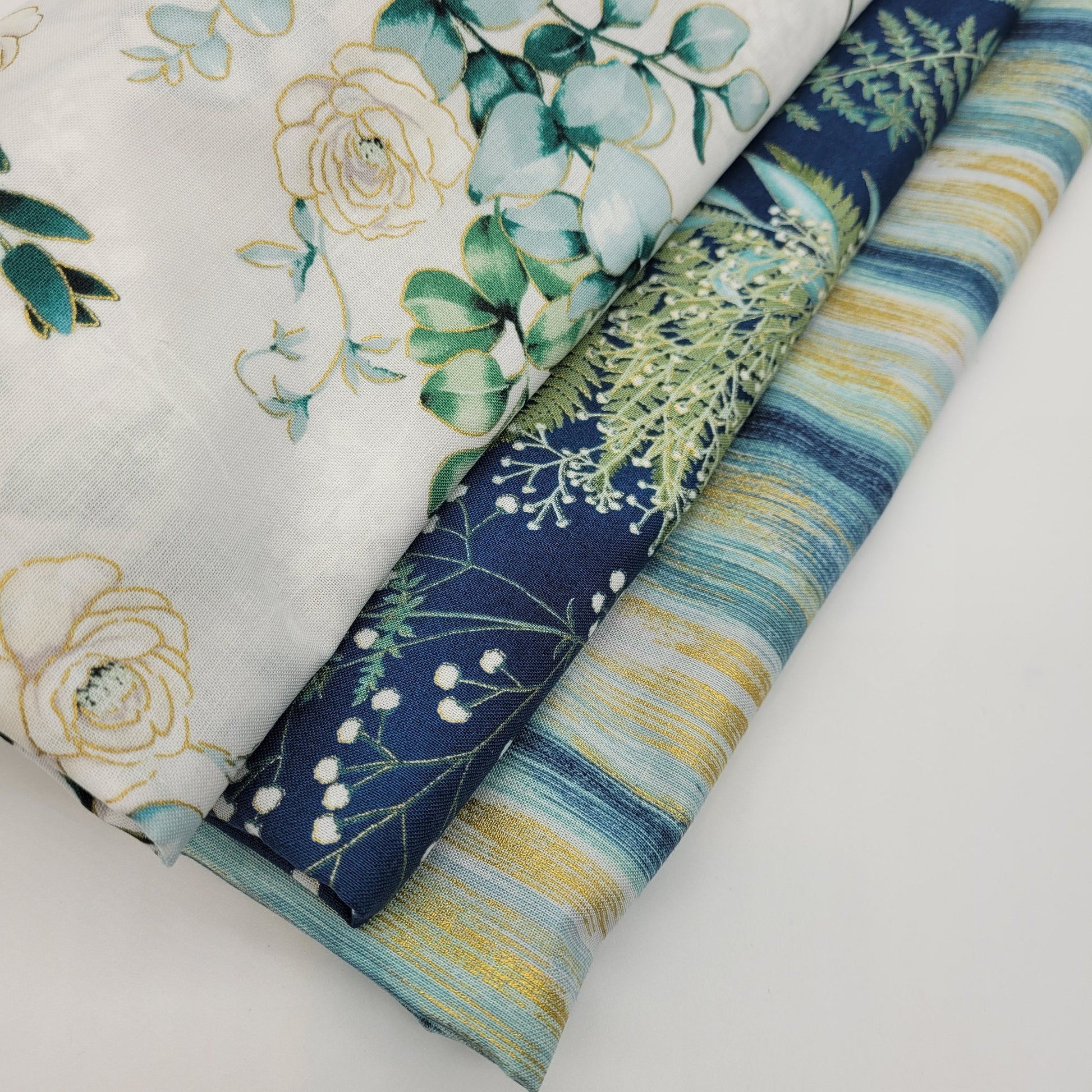 3-Yard Fabric Bundle - 1 Yard of Each of 3 Unique Fabrics -Curated and Specifically Designed for 3-Yard Quilt Patterns- 100% Cotton-100