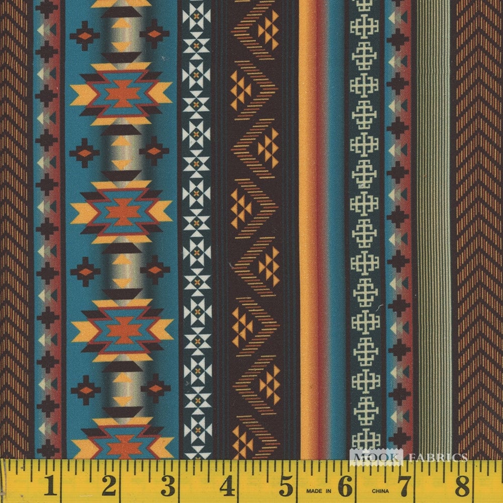 Aztec Dark Teal by Mook Fabrics by the yard