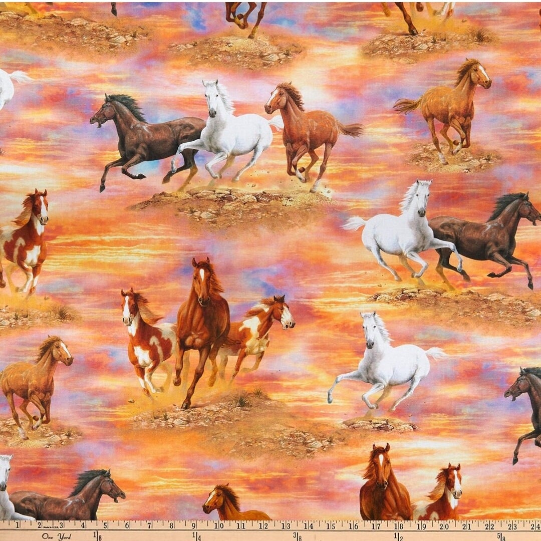 American Heritage Horse fabric by Robert Kaufman by THE YARD