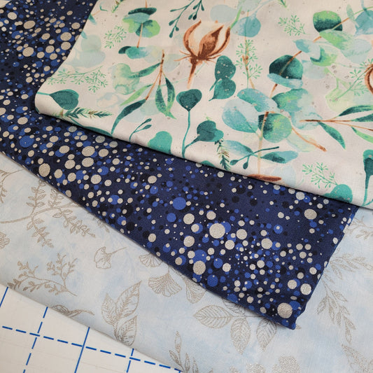 3-Yard Fabric Bundle - 1 Yard of Each of 3 Unique Fabrics -Curated and Specifically Designed for 3-Yard Quilt Patterns- 100% Cotton-93