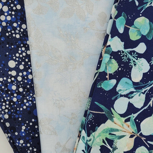 3-Yard Fabric Bundle - 1 Yard of Each of 3 Unique Fabrics -Curated and Specifically Designed for 3-Yard Quilt Patterns- 100% Cotton-88