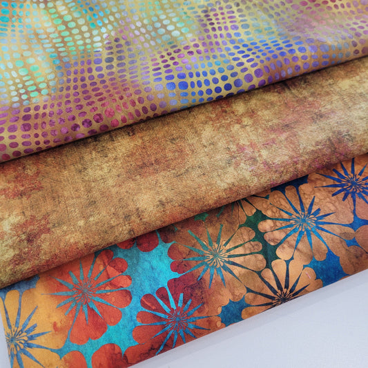 3-Yard Fabric Bundle - 1 Yard of Each of 3 Unique Fabrics -Curated and Specifically Designed for 3-Yard Quilt Patterns- 100% Cotton-73