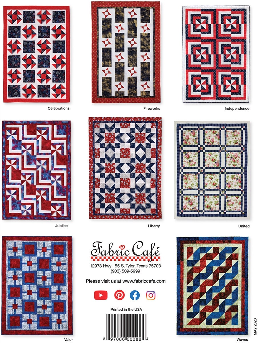 Make it Patriotic With 3-Yard Quilts Book by Fabric Cafe