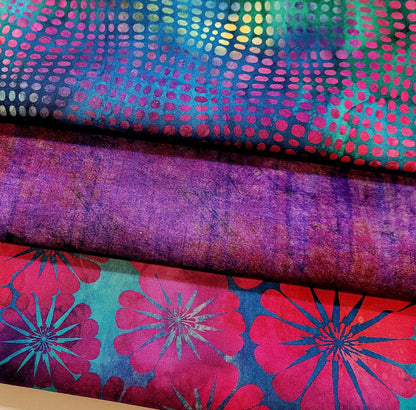 3-Yard Fabric Bundle - 1 Yard of Each of 3 Unique Fabrics -Curated and Specifically Designed for 3-Yard Quilt Patterns- 100% Cotton-55