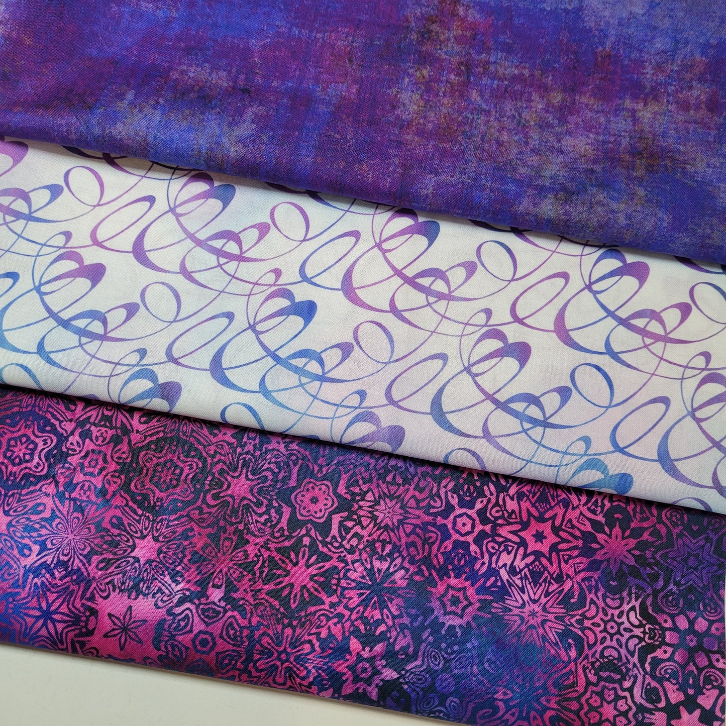 3-Yard Fabric Bundle - 1 Yard of Each of 3 Unique Fabrics -Curated and Specifically Designed for 3-Yard Quilt Patterns- 100% Cotton-12