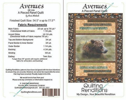 Avenues: a physical pattern by Quilting Renditions