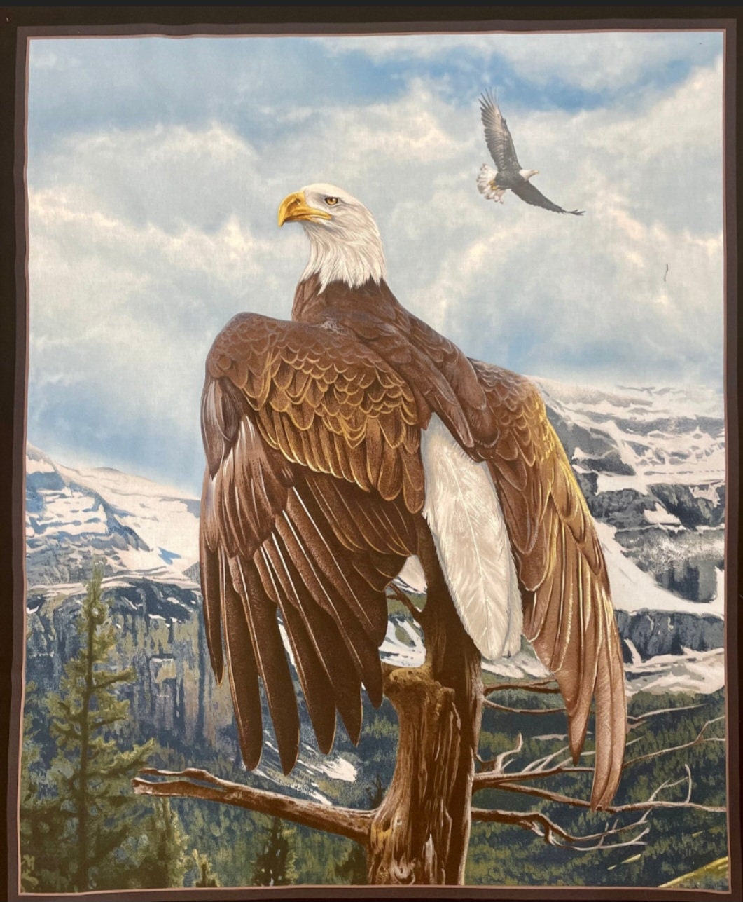 Wings of Pride by Elizabeth’s Studio, Eagle Quilt Panel, 32" × 40"