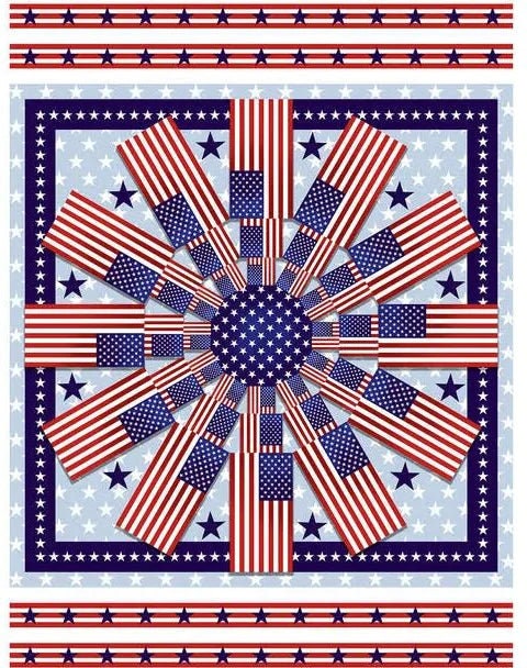 American Style by Studio E fabric quilt panel 36"×43"