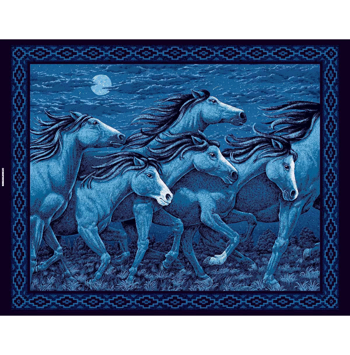 45" Thunder Ridge Horse Panel,  100% Cotton