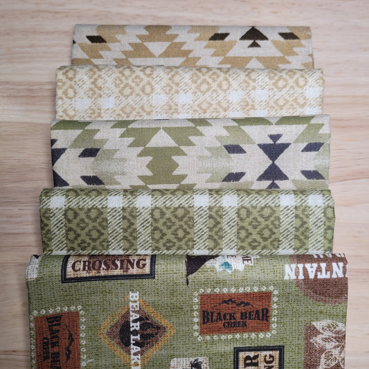 Fat quarter bundle, Michael Miller cabin fabric, 5 fat quarters. Stitched by Jessi Rose