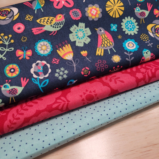 3-Yard Fabric Bundle - 1 Yard of Each of 3 Unique Fabrics -Curated and Specifically Designed for 3-Yard Quilt Patterns- 100% Cotton