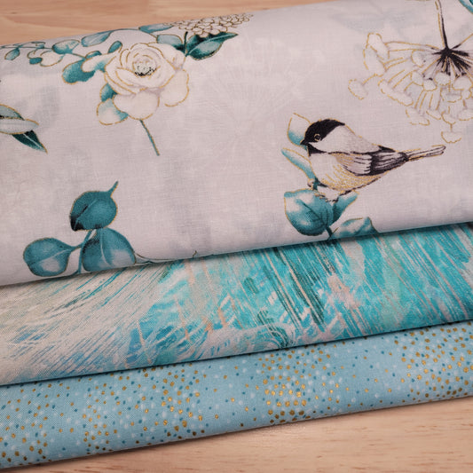 3-Yard Fabric Bundle - 1 Yard of Each of 3 Unique Fabrics -Curated and Specifically Designed for 3-Yard Quilt Patterns- 100% Cotton