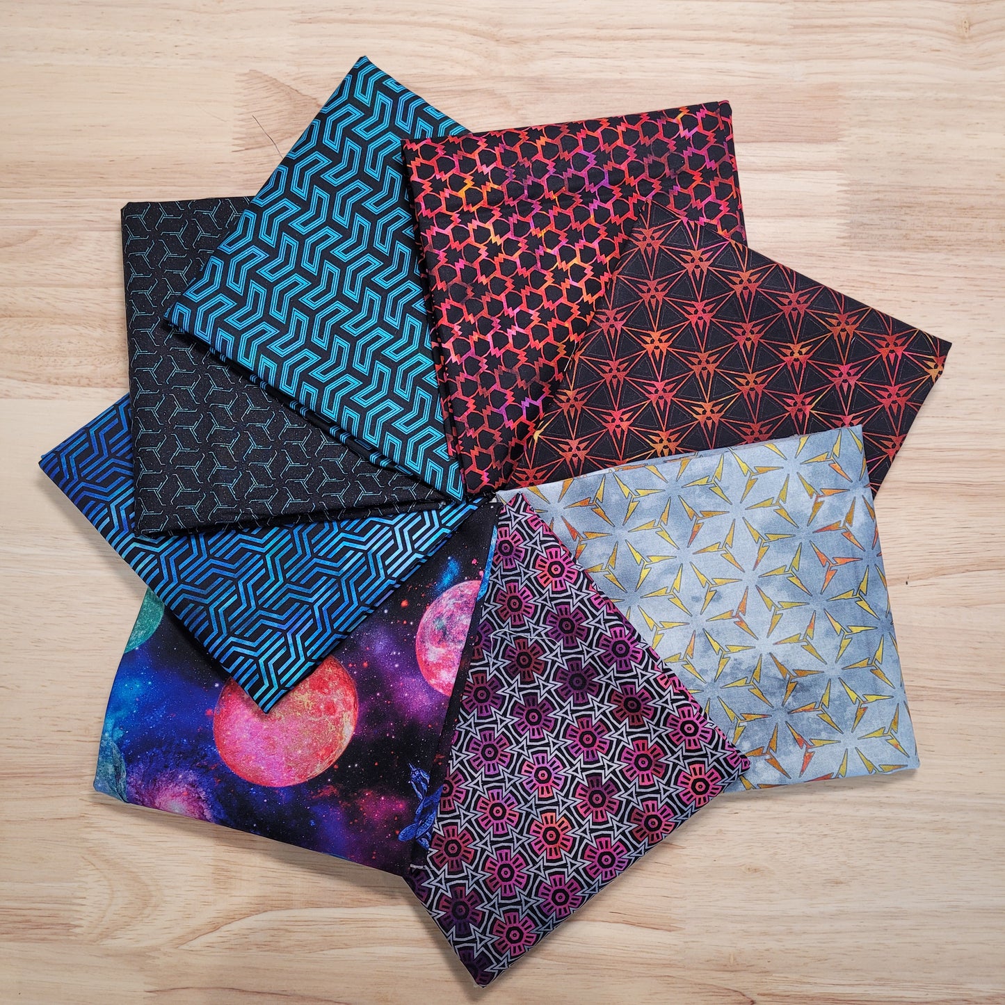 Sci fi - In the Beginning - 8 fat quarter bundle