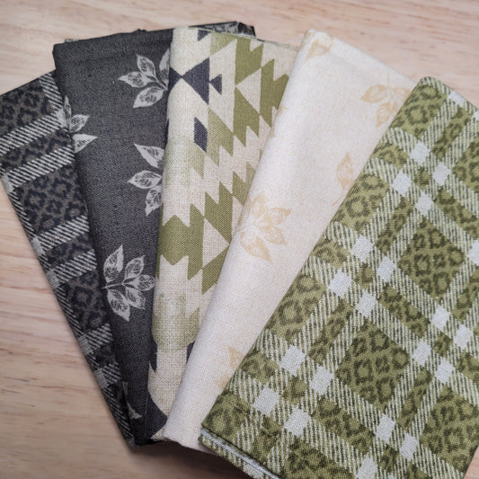 Fat quarter bundle, Michael Miller cabin fabric, 5 fat quarters.